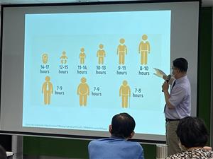 黃醫師建議一般人成年睡7-9小時，而老年人則睡7至8小時