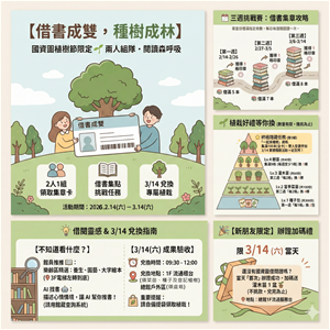 借書成雙，種樹成林懶人包