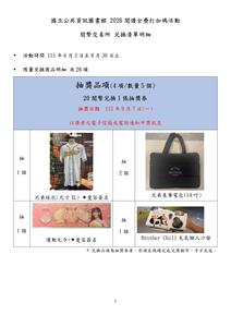 抽獎品項
