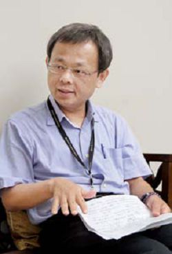 鄭基田說，「臺灣漢學資源中心」的設立，必須從點延展成線、面的影響力。（潘云薇攝）