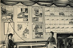 1917年11月臺中廳舉辦「教育衛生展覽會」中，介紹鼠疫的展示陳列