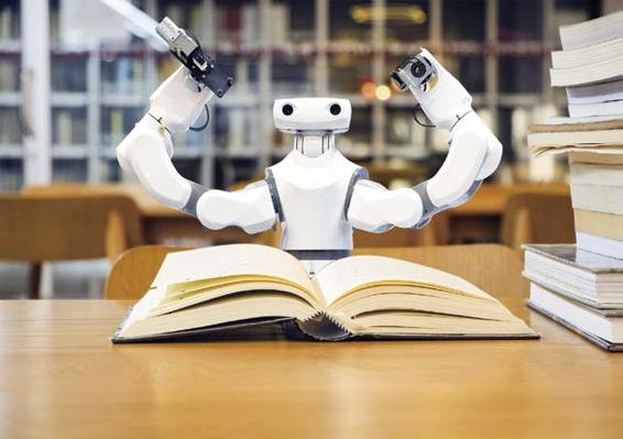 國內外多所圖書館導入機器人服務，處理導覽、諮詢、活動展示、陪伴兒童學習等服務性工作。
