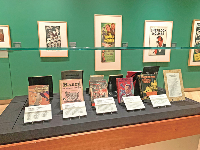 柯南．道爾特展福爾摩斯故事的各種版本與海報劇照。