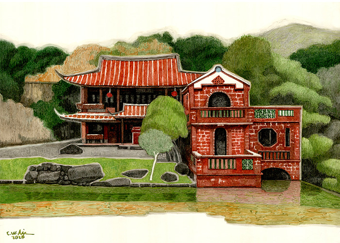 台北林安泰古厝林園。