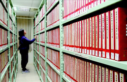 啟明分館存放有聲書籍的書庫。