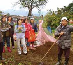 學員現場觀摩有機農耕。（三星鄉立圖書館提供）