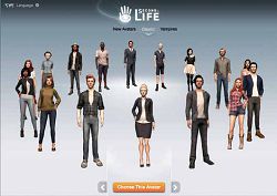 在美國線上虛擬遊戲《第二人生》中選擇一個化身與其他玩家進行交流。（翻攝自網路）