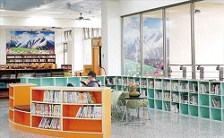 水里鄉立圖書館青少年區設有專屬書籍，方便讀者就近尋書。
