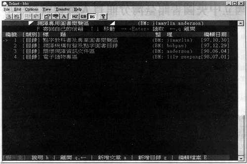 圖三：淡江蝙蝠BBS資訊總站(163.13.224.1)