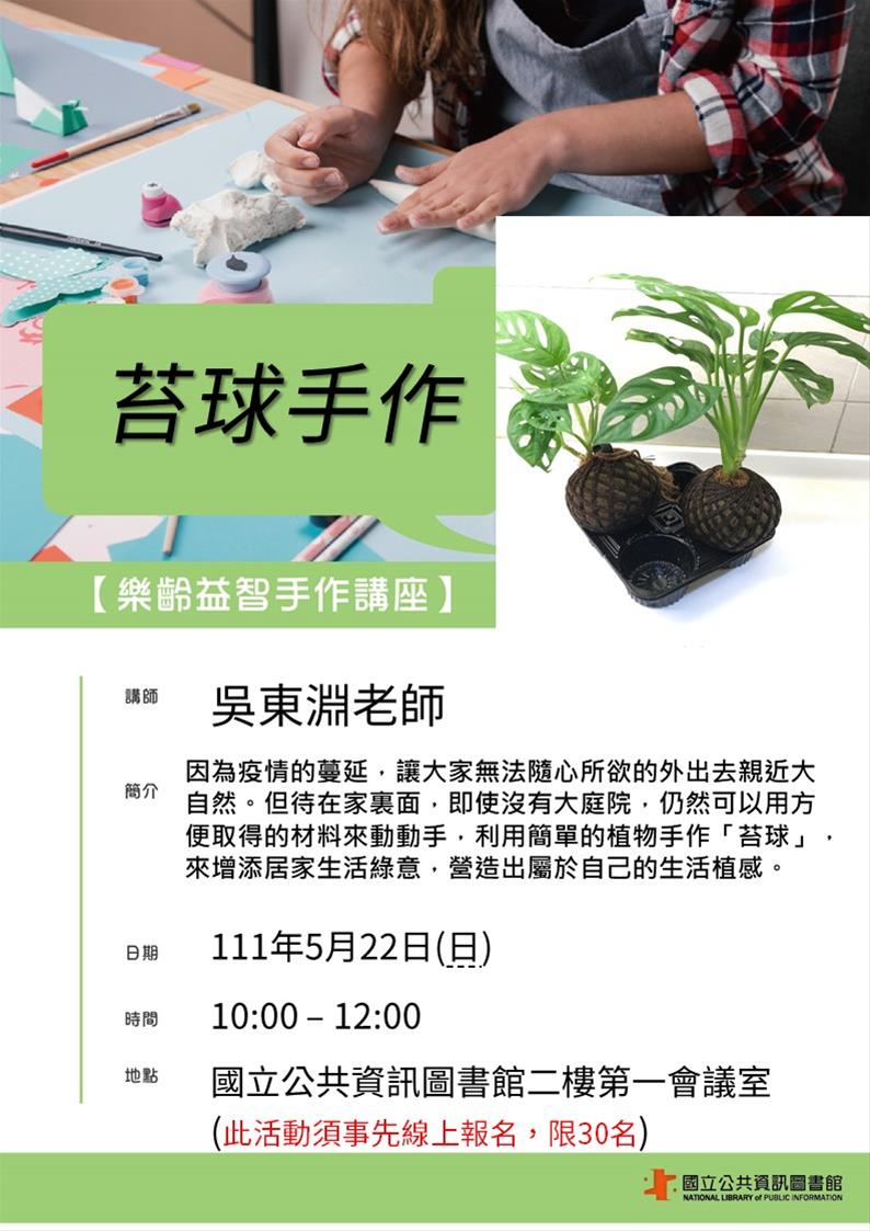 樂齡益智手作活動：苔球手作