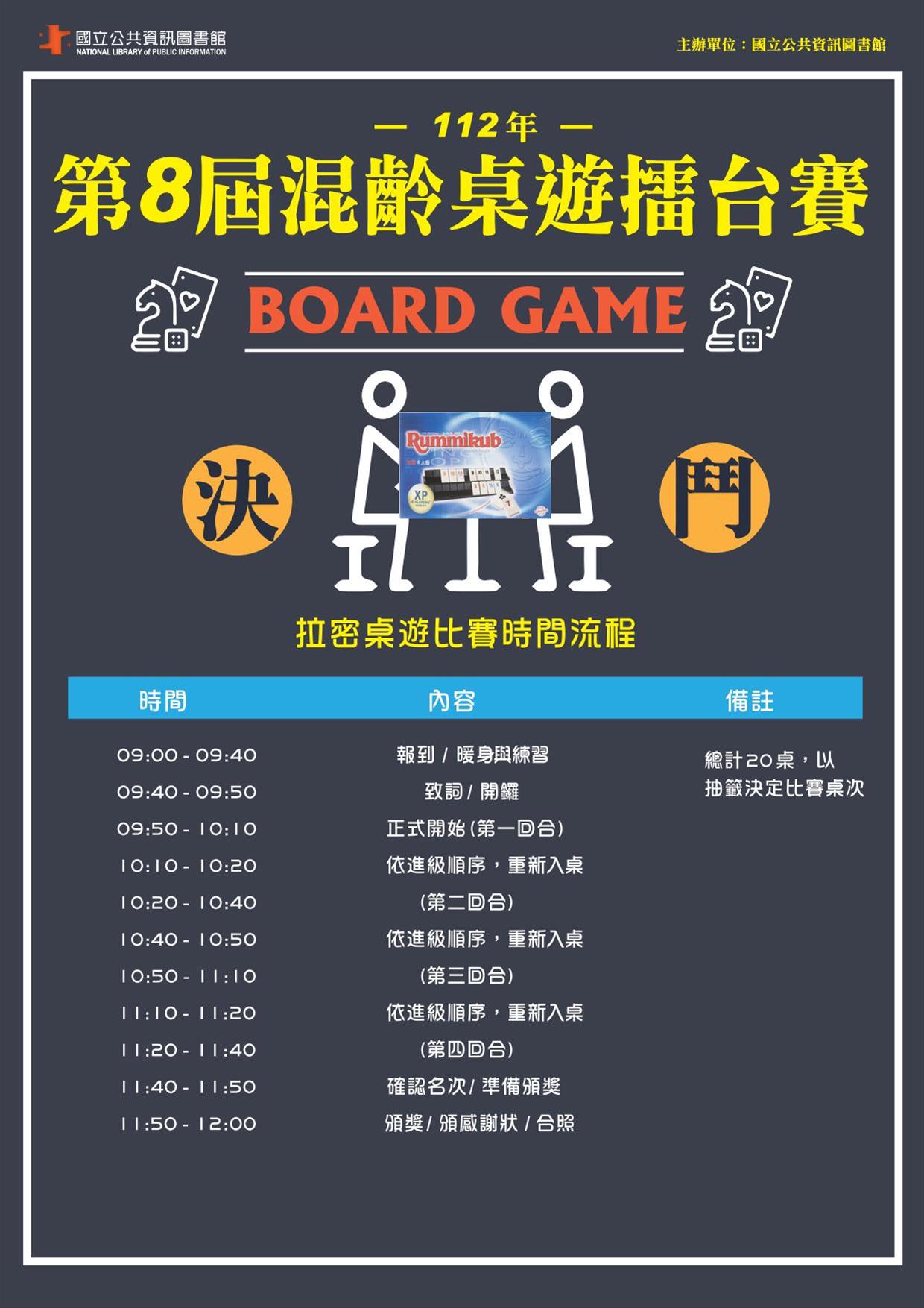 112年樂齡桌遊擂台賽活動公告